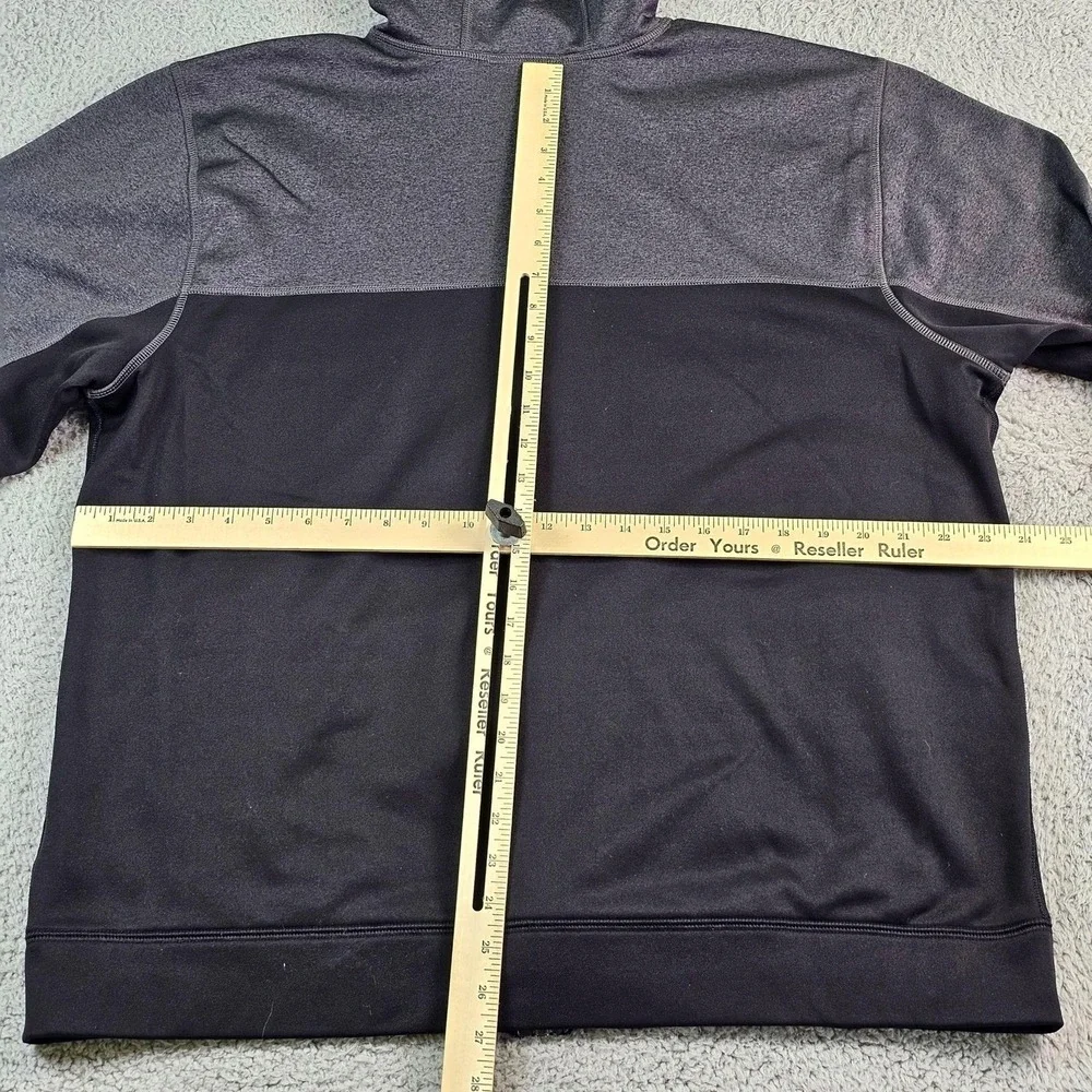 The North Face Hoodie Mens XL Gray Black Full Zip Fleece Colorblock Logo CHX3